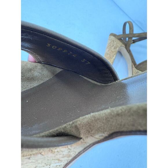 Gucci Danielle Suede Platform Sandal, Brick authentic brown straps shoes sz 37 - Picture 8 of 9